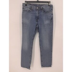 Levi's 541 Athletic Taper Mens 34X 32 Blue Denim Stretch Cut Hem Jeans Flawed